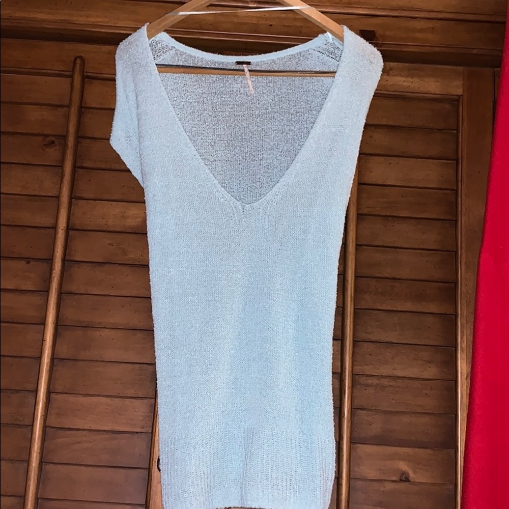 Free People Beach Cover-up Top Sweater Sz Large - Picture 5 of 7